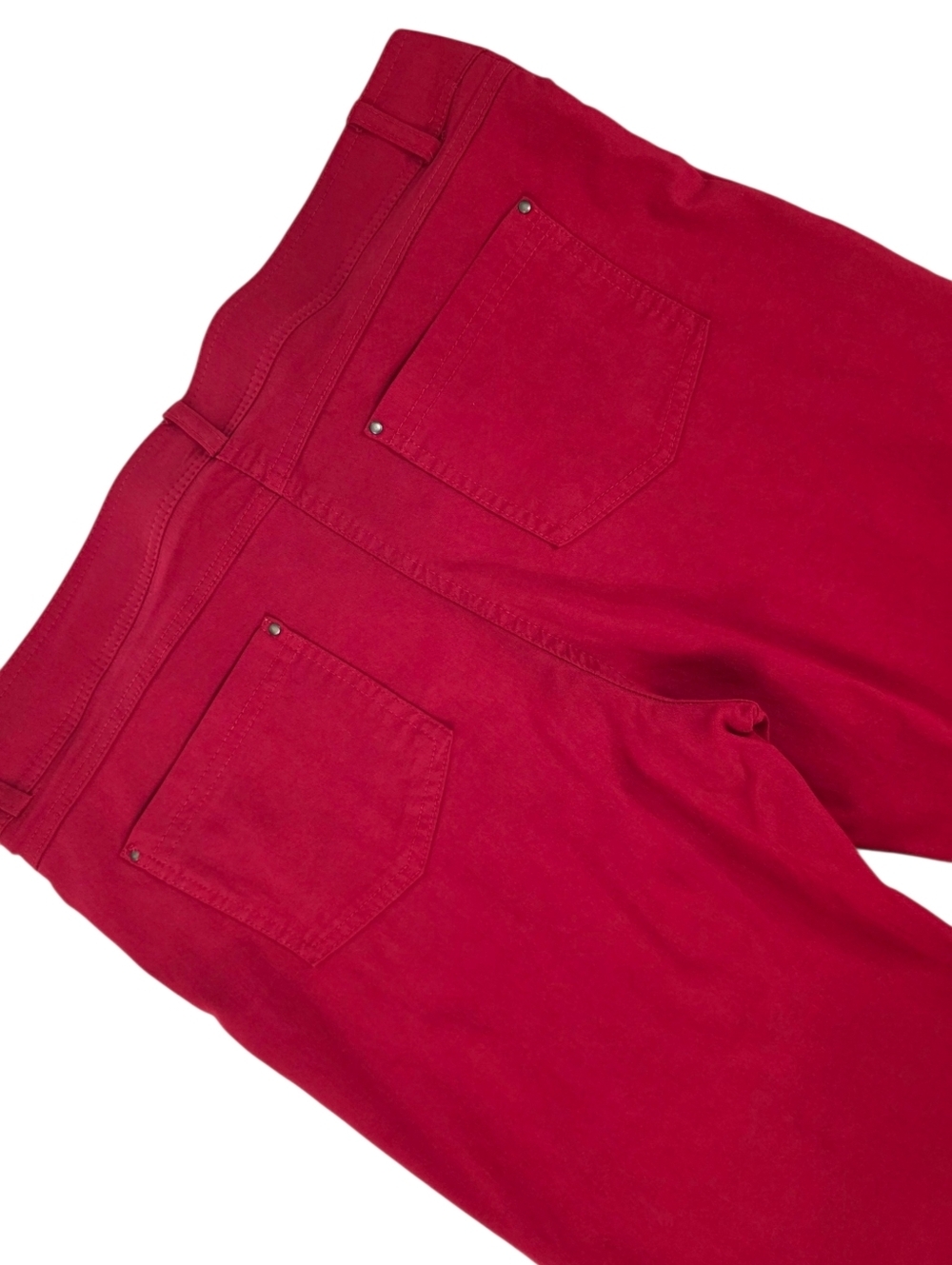 89th + Madison Red Pull-On Stretch Capri Pants Petite 12P Spring Summer Retro - Picture 4 of 6